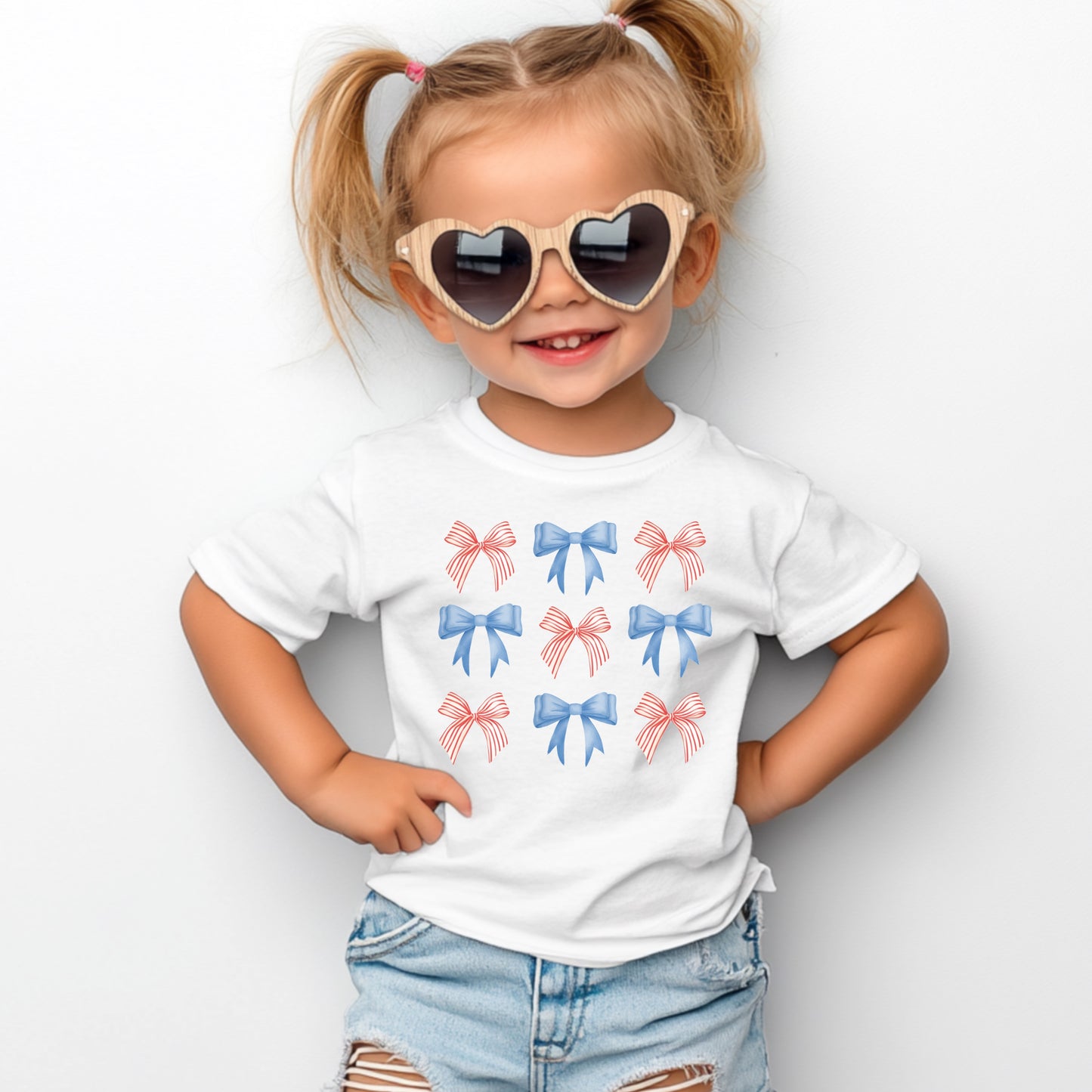 (QUARTNAY KNOWS BEST) PATRIOTIC COQUETTE BOWS *KIDS*