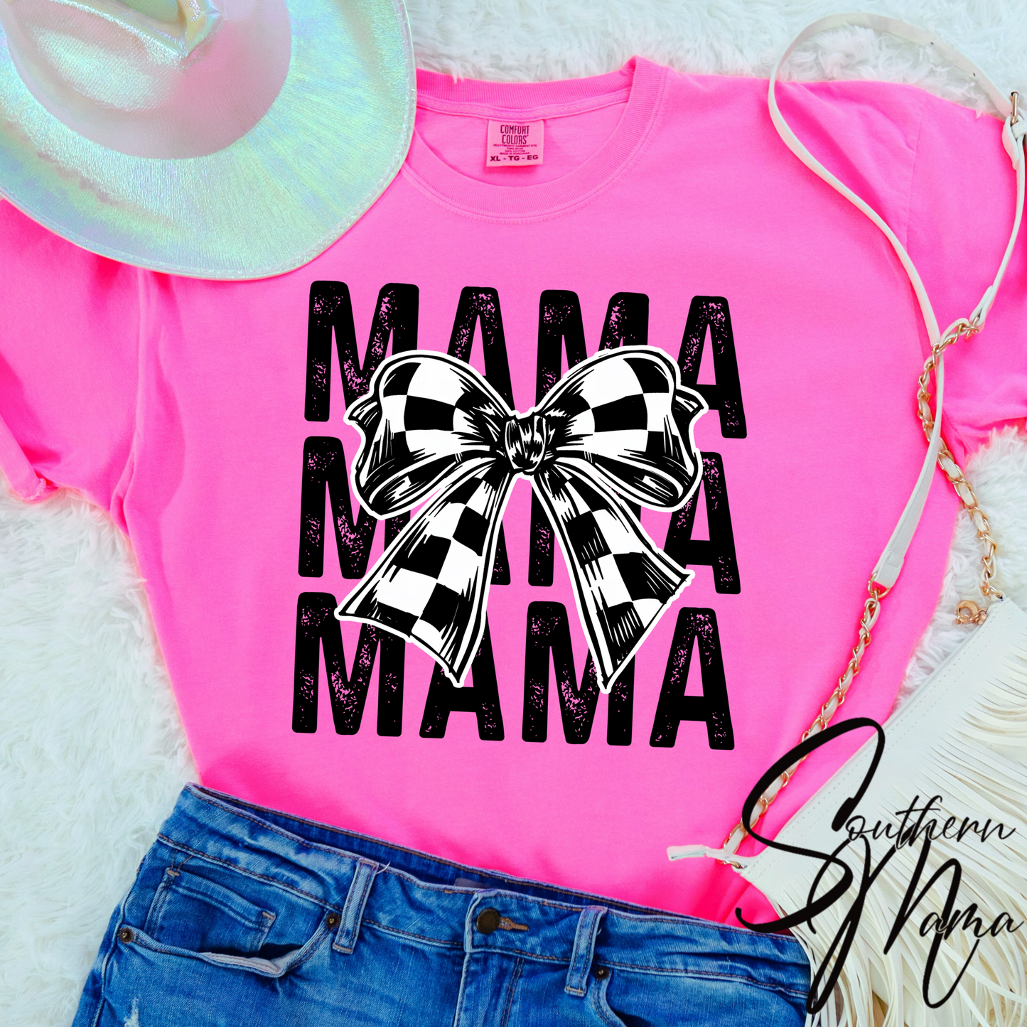 (SOUTHERN MAMA) MAMA WITH CHECKERED BOW