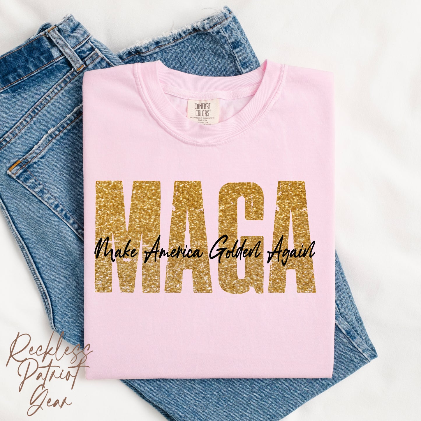 (RECKLESS PATRIOT GEAR) MAKE AMERICA GOLDEN *sparkly*