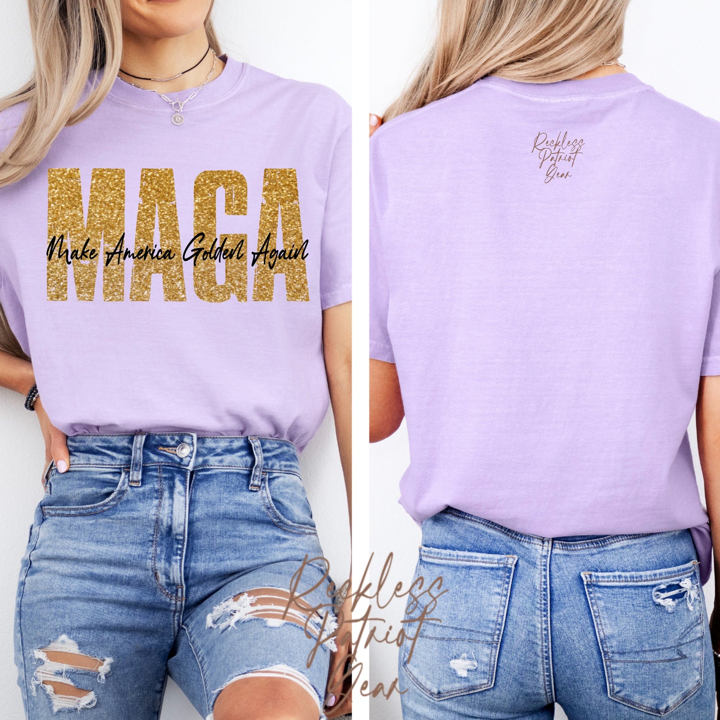(RECKLESS PATRIOT GEAR) MAKE AMERICA GOLDEN *sparkly*