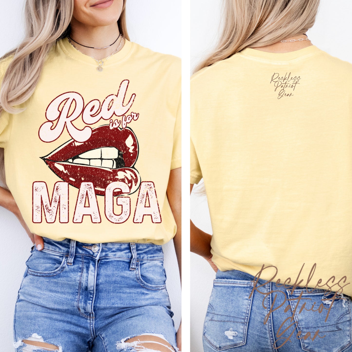 (RECKLESS PATRIOT GEAR) RED IS FOR MAGA