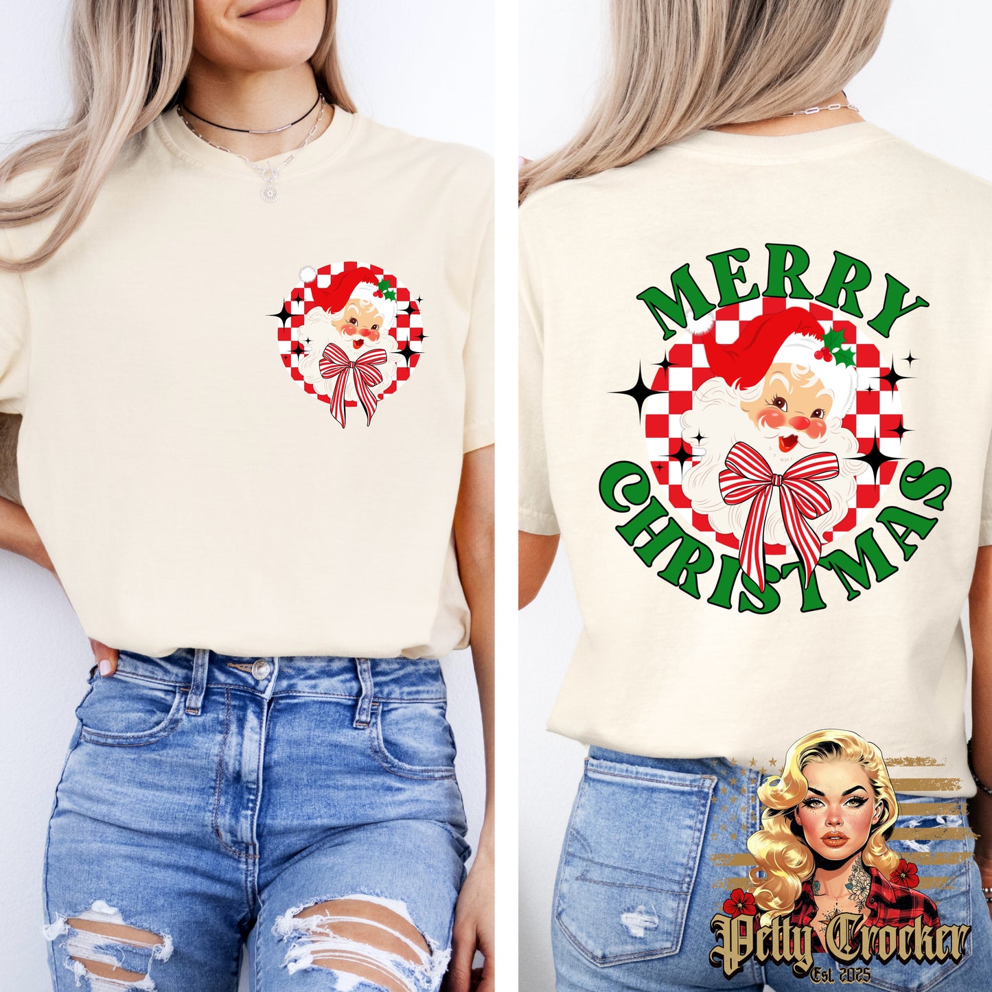 (PETTY CROCKER) CHECKERED SANTA