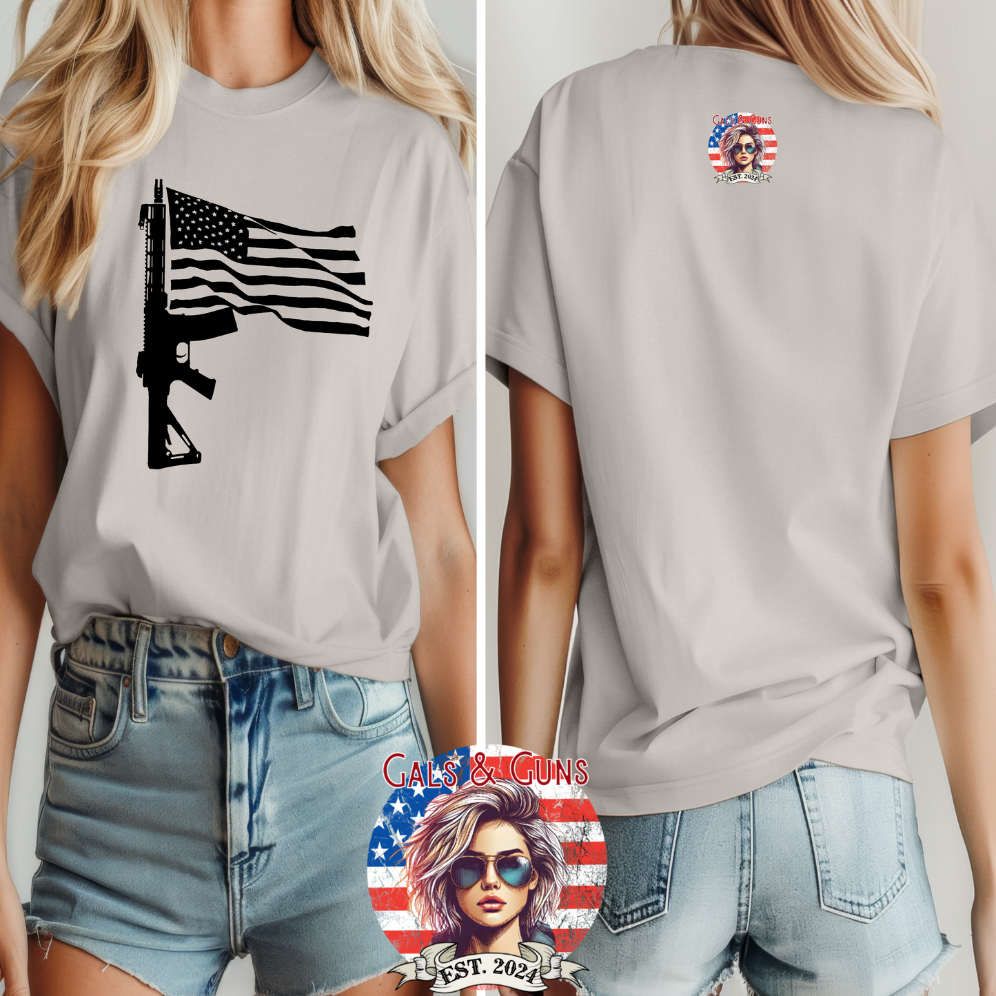 (GALS&GUNS) GUN FLAG