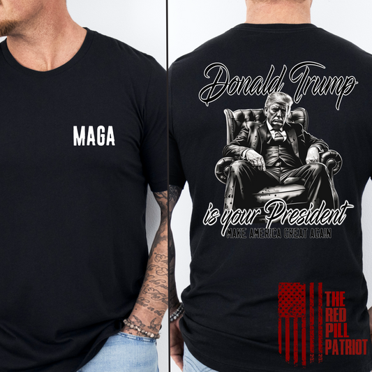 (THE RED PILL PATRIOT) BLACK ON BLACK TRUMP MAGA