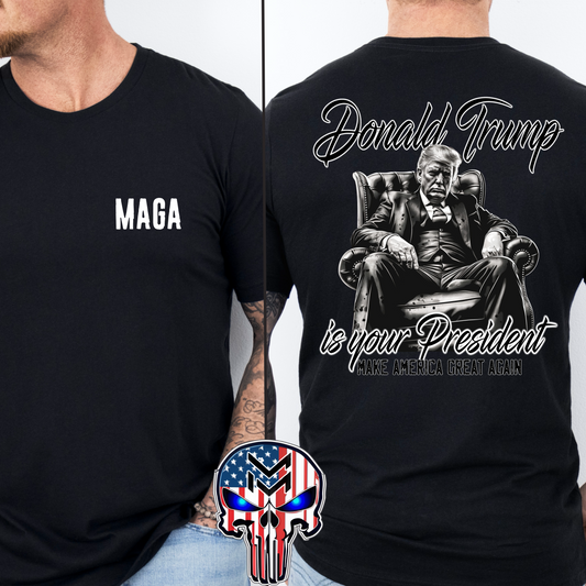 (MIKEY MIKE) BLACK ON BLACK TRUMP MAGA