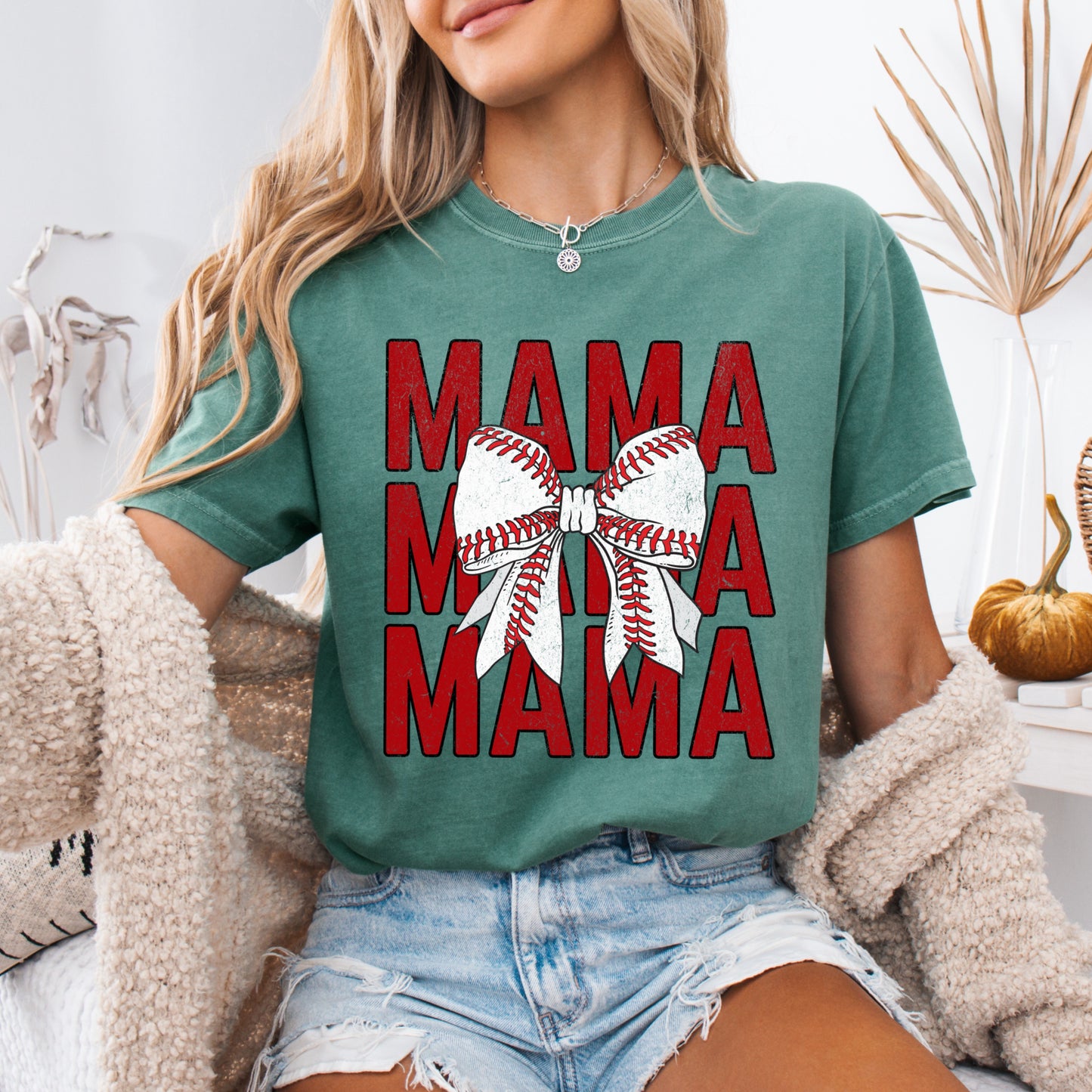 (SOUTHERN MAMA) MAMA BASEBALL BOW